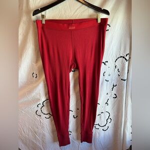 NWOT SKIMS Ruby Ribbed minimal cotton stretch therm long John’s Leggings large